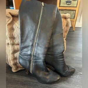 Vince Camuto Knee High Heeled Leather Boots
